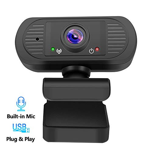 Webcam with MicrophoneHD 1080P Webcam USB Computer Camera 30FPS Plug and Play USB Webcam for Live Streaming Webcam110 Degrees Wide-Angle for Laptop DesktopConferencing Video Chatting