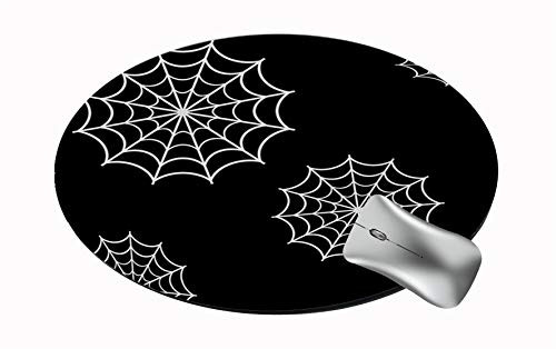Sechao Customized Round Office Mouse Pad Non-Slip Rubber Mouse Pads Cute Mat (Spider Web icon)