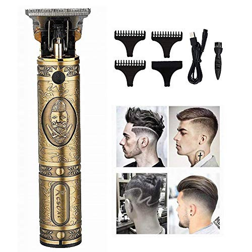 Pro Cordless Hair Clippers and Beard Trimmer, CNASA Electric Pro Li Outliner Grooming Rechargeable Cordless Close Cutting T-Blade Trimmer for Men 0mm Baldheaded Zero Gapped Beard Shaver Barbershop