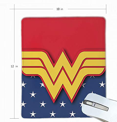 Wonder Woman Gaming Mouse Pad Non-Slip Rubber Stitched Edges Mousepad 12 X 10 X 0.12 inches Rectangle Mouse Mat Smooth Surface Mouse Pads