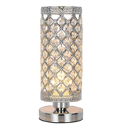 Modern Table Lamps for Living Room, Decorative Small Crystal Table Lamp Accent Desk Lights Bedside Nightstand Lamp for Bedroom, Office, Girls Room, Kids Room Nursery Lamp