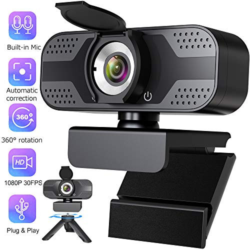 Webcam with Microphone Sross Webcam 1080p HD Computer Camera - HD Full Gaming Computer Camera, Recording Pro Video Web Camera for Calling, Conferencing, 110-Degree Live Streaming Webcam