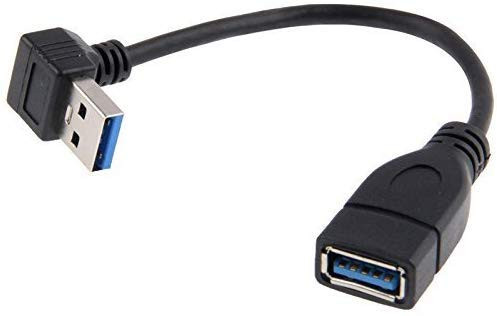 USB 3.0 Right Angle 90 Degree Extension Cable Male to Female Adapter Cord, Length: 15cm