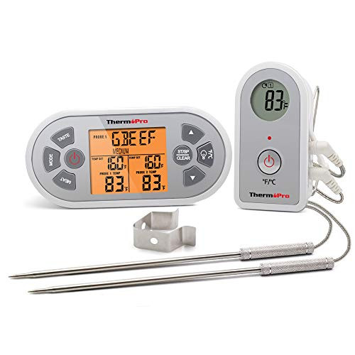 ThermoPro TP22S Digital Wireless Meat Thermometer for Grilling with Dual Probe Food Cooking Thermometer for Smoker BBQ Grill Thermometer ThermoPro TP22S Digital Wireless Meat Thermometer for Grilling with Dual Probe Food Cooking Thermometer for Smoker BBQ Grill Thermometer