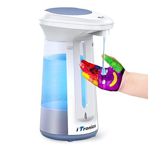 iTronics 113 Automatic Hand Sanitizer Dispenser Touch Free Dish Soap Dispenser for Kitchen Bathroom Liquid Hand Soap Refill 330ml/12oz