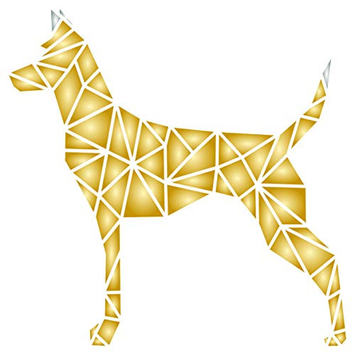 Dog Stencil -14 x 14 inch - Reusable Geometric Decor Pet Animal Wall Stencil Template - Use on Paper Projects Scrapbook Journal Walls Floors Fabric Furniture Glass Wood etc.
