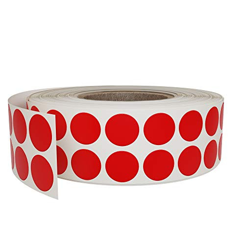 Royal Green Red dots Stickers with writable Surface - Sticker Labels Rolls for Color Coding 17mm (5/8) - 1220 Pack
