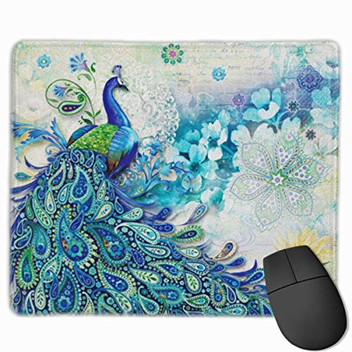 Mouse Pad Peacocks and Flowers Mousepad Non-Slip Rubber Gaming Mouse Mat Rectangle Mouse Pads for Computers Laptop