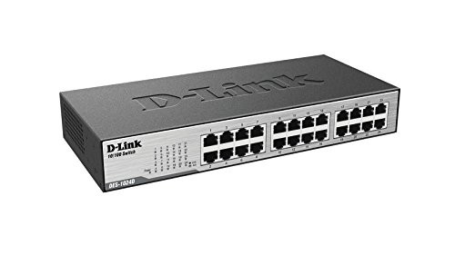 D-Link Ethernet Switch, 24-Port 10/100 Unmanaged Desktop or Rackmount (DES-1024D/RE) (Renewed)