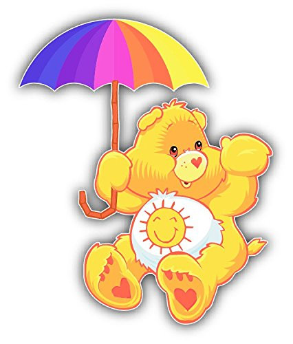 cartoon Care Bears Funshine Umbrella Car Bumper Sticker Decal - Longer Side 14''