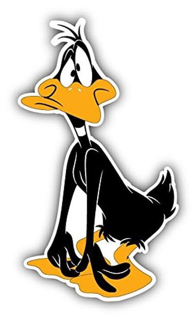 cartoon Daffy Duck Drunk Car Bumper Sticker Decal - Longer Side 14''