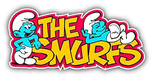 cartoon The Smurfs Slogan Car Bumper Sticker Decal - Longer Side 14''