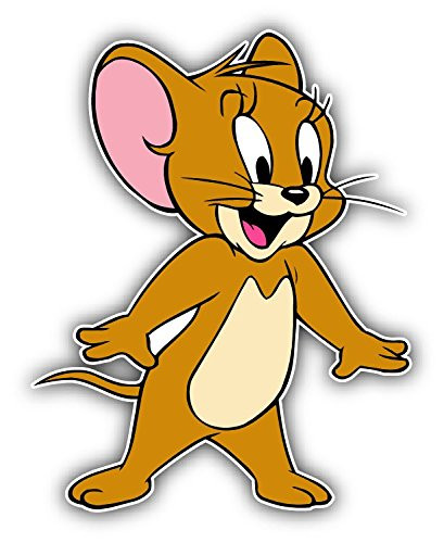 cartoon Tom and Jerry Happy Car Bumper Sticker Decal - Longer Side 14''