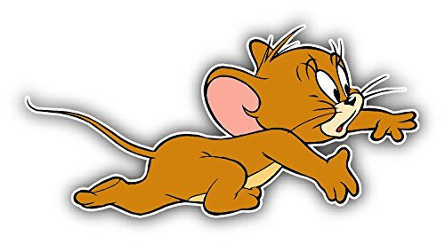 cartoon Tom and Jerry Scary Car Bumper Sticker Decal - Longer Side 14''