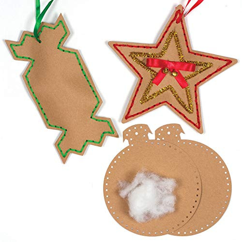 Baker Ross Design Your Own Christmas Sewing Ornaments, Festive Arts and Crafts (Pack of 5)