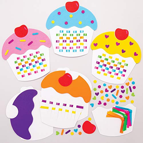 Baker Ross Cupcake Weaving Kits, Creative Art and Craft Supplies for Kids to Make and Decorate (6 Pack), AT394 Baker Ross Cupcake Weaving Kits, Creative Art and Craft Supplies for Kids to Make and Decorate (6 Pack), AT394