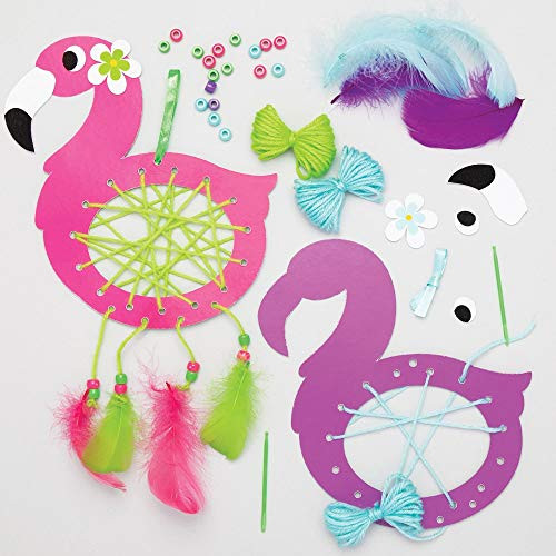 Baker Ross AT701 Flamingo Dreamcatcher Kits, for Kids Arts and Crafts Projects (Pack of 4), Assorted Baker Ross AT701 Flamingo Dreamcatcher Kits, for Kids Arts and Crafts Projects (Pack of 4), Assorted