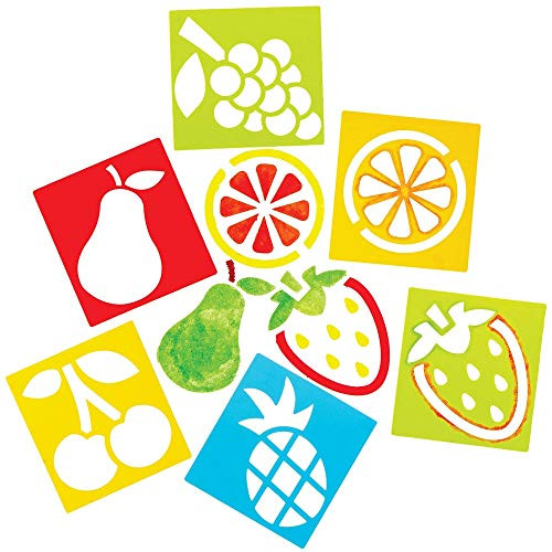 Baker Ross AT749 Fruit Stencils, for Kids Arts and Crafts Projects (Pack of 8), Assorted Baker Ross AT749 Fruit Stencils, for Kids Arts and Crafts Projects (Pack of 8), Assorted