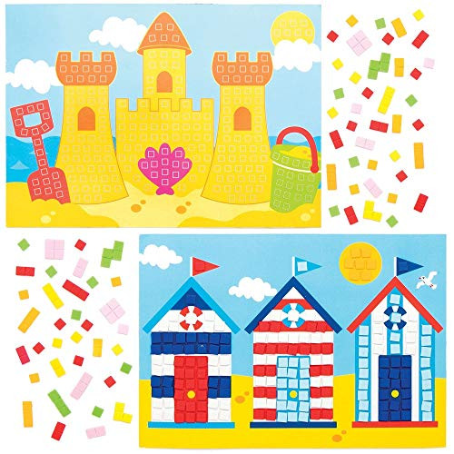 Baker Ross AT998 Seaside Mosaic Picture Kits, for Kids Arts and Crafts Projects (Pack of 4), Assorted Baker Ross AT998 Seaside Mosaic Picture Kits, for Kids Arts and Crafts Projects (Pack of 4), Assorted