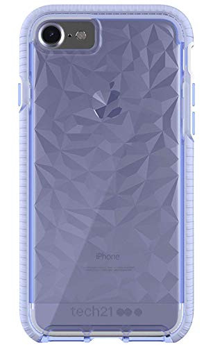 tech21 Evo Gem Drop Proof Protective Case for iPhone 8 / iPhone 7 / iPhone 6 / iPhone SE 2020 - Ultra Thin Clear Back, Anti-Scratch - Lilac - Bulk Packaging