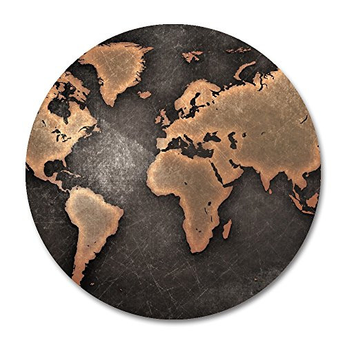Map Mouse Pad by Smooffly,Vintage World Map Mousepad Round Non Slip Rubber Mouse pad Gaming Mouse Pad