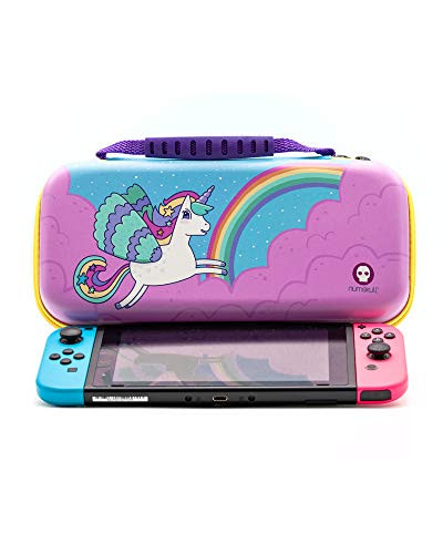 Numskull Nintendo Switch Unicorn Hard Shell Travel Case - Protective Carrying Bag for Nintendo Switch Console and Games - Fits 10 Games and Switch Accessories