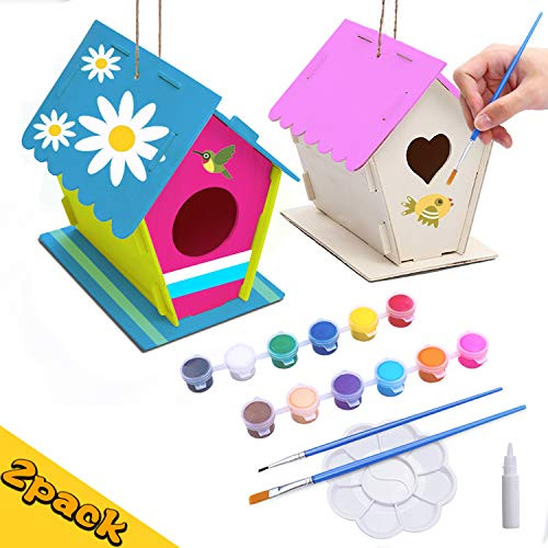 Rakoko Art & Crafts Painting for Kids Ages 4-9 - 2 Pack DIY Bird House Kit, Build and Paint Backyard Wooden Birdhouse Kit for Boys Girls Teens Toddlers Ages 3-5 8-12 Rakoko Art & Crafts Painting for Kids Ages 4-9 - 2 Pack DIY Bird House Kit, Build and Paint Backyard Wooden Birdhouse Kit for Boys Girls Teens Toddlers Ages 3-5 8-12