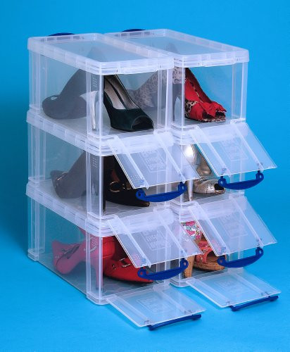 Really Useful Box Plastic Storage Box, 8 Liters, 13 1/4" x 7 3/4" x 6 3/4", Clear