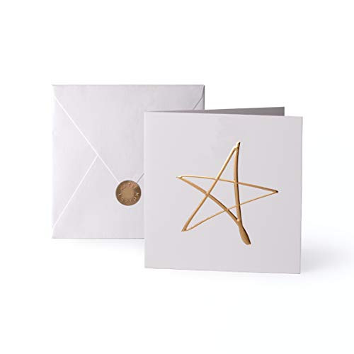 Katie Loxton Star Embossed Lettering 5 x 5 Paper Greeting Card & Envelope Pack of 10