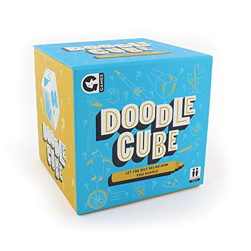 Ginger Fox Doodle Cube Pictionary Drawing Challenge Game with Markers & Boards