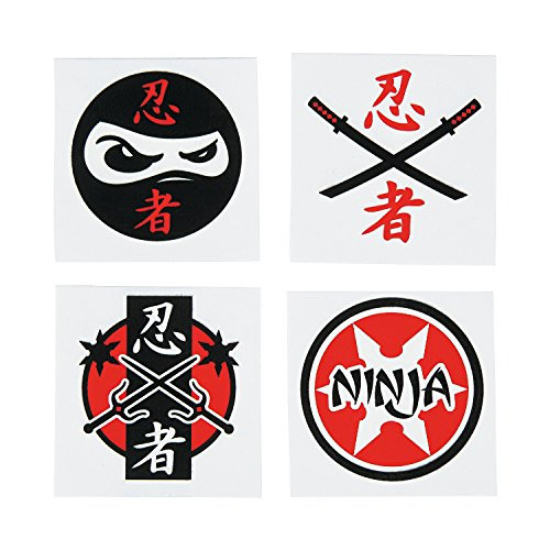 Fun Express Assorted Ninja Warrior Temporary Tattoos - 72 Piece Pack