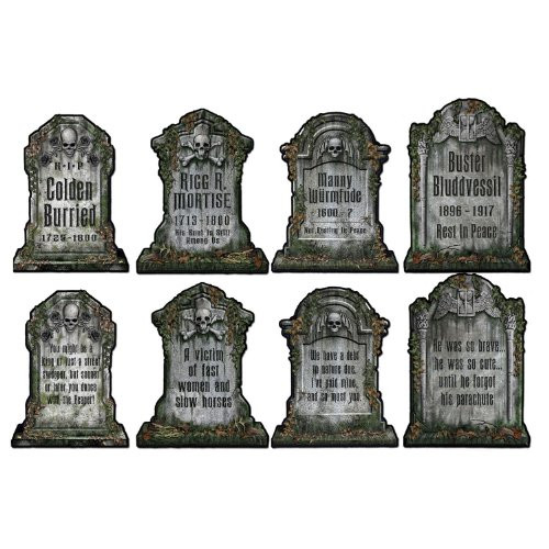 Beistle 01516 Packaged Tombstone Cutouts, Includes 4 Cutouts, 15 Inches