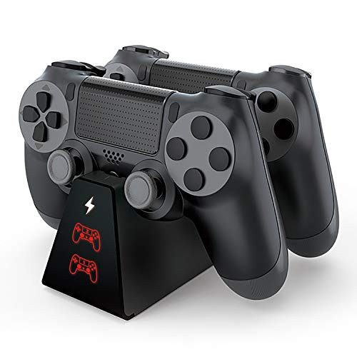 PS4 Controller Charger, ADZ Compact Dualshock 4 Charging Station with USB Charge Cable Cord for PS4 / PS4 Slim / PS4 Pro Dualshock 4 Controllers
