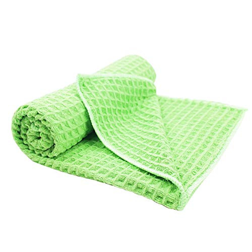QualiKing Car Drying Towels, Waffle Weave Microfiber Cleaning Cloth with Super Absorbent for Large Car Washing Detailing Polishing Waxing and Dusting(40 x 25)