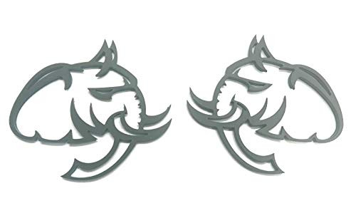 Auggies Pair 2 Custom Hellephant 426 Super Angry Fender Side Emblem Badges For Challenger Charger Gift (Matte Black)