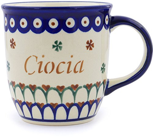Polish Pottery 11 oz Mug (CIOCIA - Aunt Theme) + Certificate of Authenticity