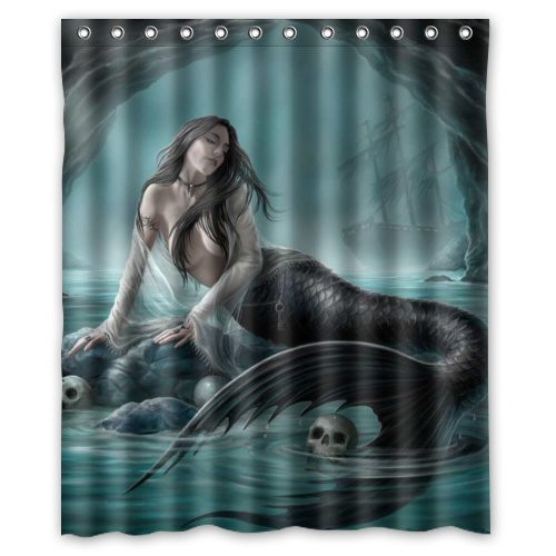 FMSHPON Mermaid Waterproof Polyester Fabric Shower Curtain 60 x 72 Inches FMSHPON Mermaid Waterproof Polyester Fabric Shower Curtain 60 x 72 Inches