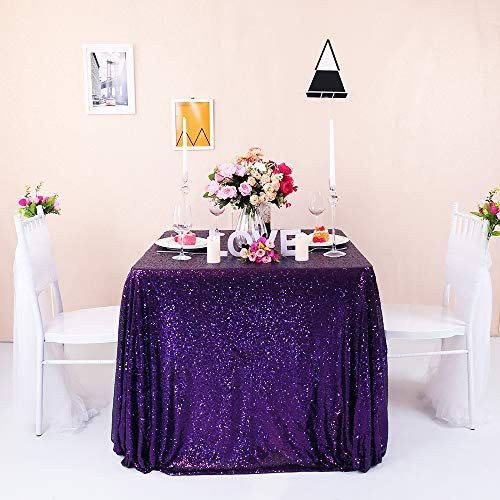 Zdada Purple 90"x132" Party Cake Sequin Tablecloth,Shimmer Table Cloth for Wedding,Home Decoration Zdada Purple 90"x132" Party Cake Sequin Tablecloth,Shimmer Table Cloth for Wedding,Home Decoration