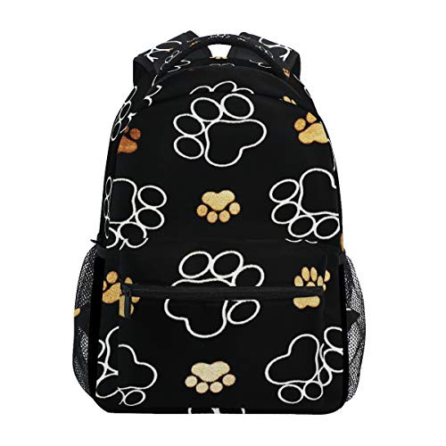 Brighter Hamster Dog Paw Print Backpack Students Shoulder Bags Travel Bag College School Backpacks