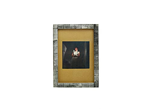 5 Elements Hand Crafted Table Picture Frame 4" x 6" with Border Profile 0.5" Made with Thin Bamboo Style Grey Dyed Bone Border Frame, Frame for Home & Office Décor, Table Top Display - Grey