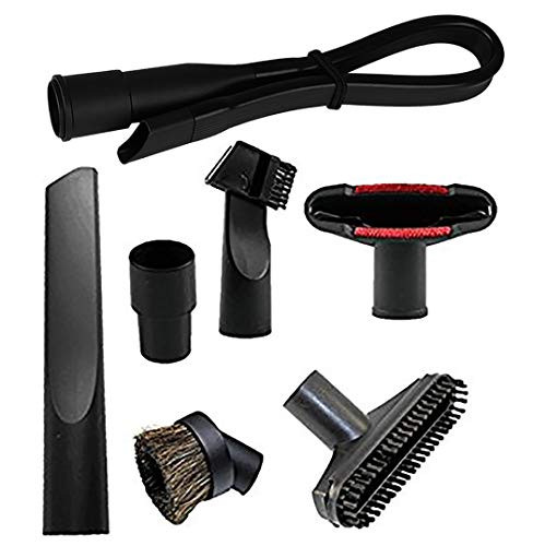 KINW Flexible Crevice Kit Vacuum Attachments Accessories Cleaning Kit Brush Nozzle Crevice Tool for 1 1/4 inch& 1 3/8 inch Standard Hose 7pcs
