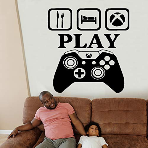 Eutecado Game Controller Wall Decals, Play Quotes Wall Decors Murals, Creative Wall Poster for Kids Playroom Nursery, Removable Vinyl Wall Art Stickers