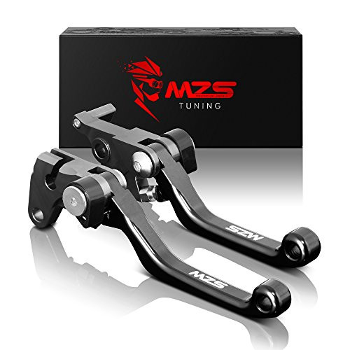 MZS CNC Pivot Brake Clutch Levers Compatible with Suzuki DR200S 2015-2019 | DR250R 1996-2000 | DRZ400S DRZ400SM 2000-2017 | DJEBEL250XC 1998-2007 Black