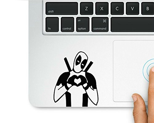 Wicked Decals Deadpool Making Heart MacBook Trackpad Laptop Vinyl Decal Sticker Compatible with MacBook Retina, MacBook Air, MacBook Pro