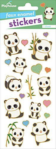 Playhouse Kawaii Panda Enamel Effect Sticker Sheet