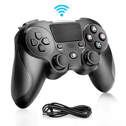 PS4 Controller Jhua PS4 Game Controller Wireless Controller for Playstation 4 Dual Vibration Shock Joystick Gamepad for PS4/PS4 Slim/PS4 Pro/PS3 / PC(Windows 7/8 / 10) with 3.5mm Audio Jack, Light Bar