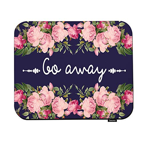 Swono Inspiration Quote Mouse Pads Floral Flower Pattern Go Away Mouse Pad for Laptop Funny Non-Slip Gaming Mouse Pad for Office Home Travel Mouse Mat 7.9"X9.5" Swono Inspiration Quote Mouse Pads Floral Flower Pattern Go Away Mouse Pad for Laptop Funny Non-Slip Gaming Mouse Pad for Office Home Travel Mouse Mat 7.9"X9.5"