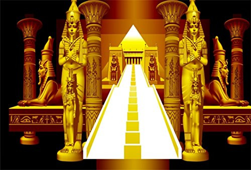 AOFOTO 7x5ft Golden Egyptian Pharaoh Ancient Sphinx Backdrop Abstract Pyramid Stairway Photography Background Egypt Queen Kid Boy Girl Portrait Religion History Culture Photo Studio Props Wallpaper