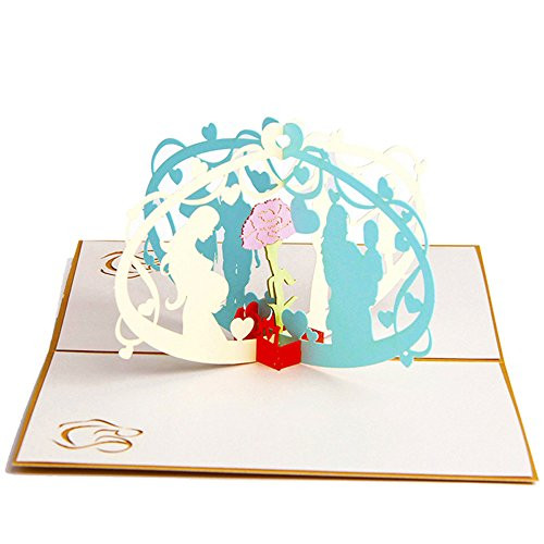 KissDate Handmade 3D Pop Up Mother's Day Cards with Envelope, Best Thank You Card, Greeting Cards for Mothers Day Birthday