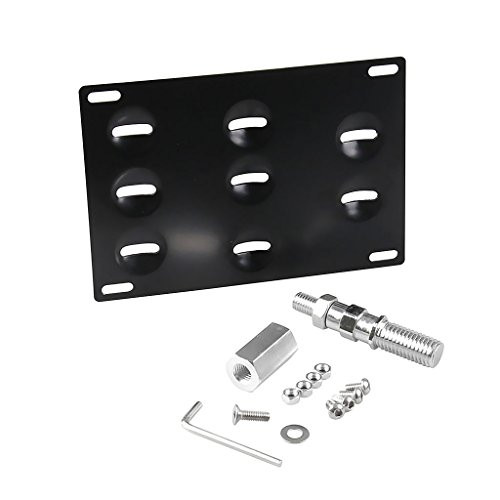 Anngo Front Bumper Tow Hook License Plate Mount Bracket Holder Bolt On Relocation Kit No Drill Hole for 16-Up Ford Focus RS